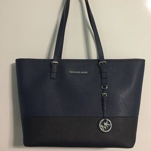 MK Navy and Black tote